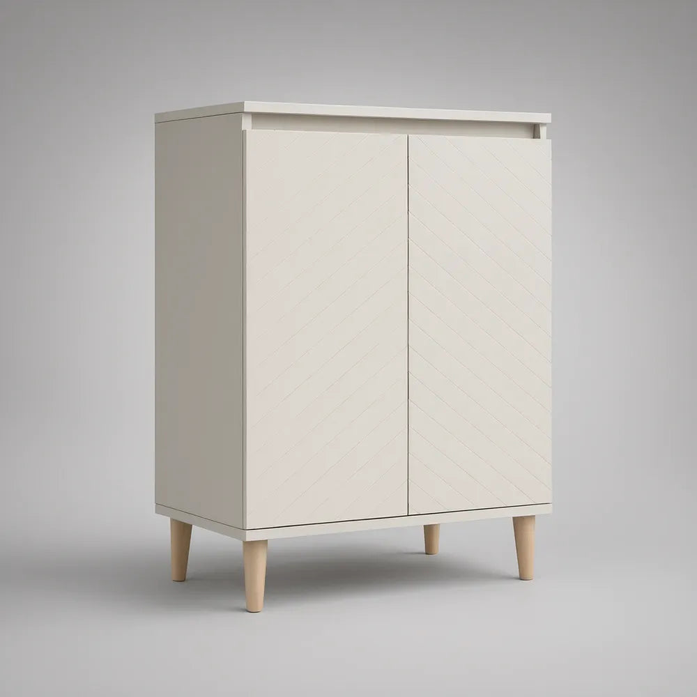 Bílá komoda se 2 dvířky z MDF, 100 × 40 × 120 cm